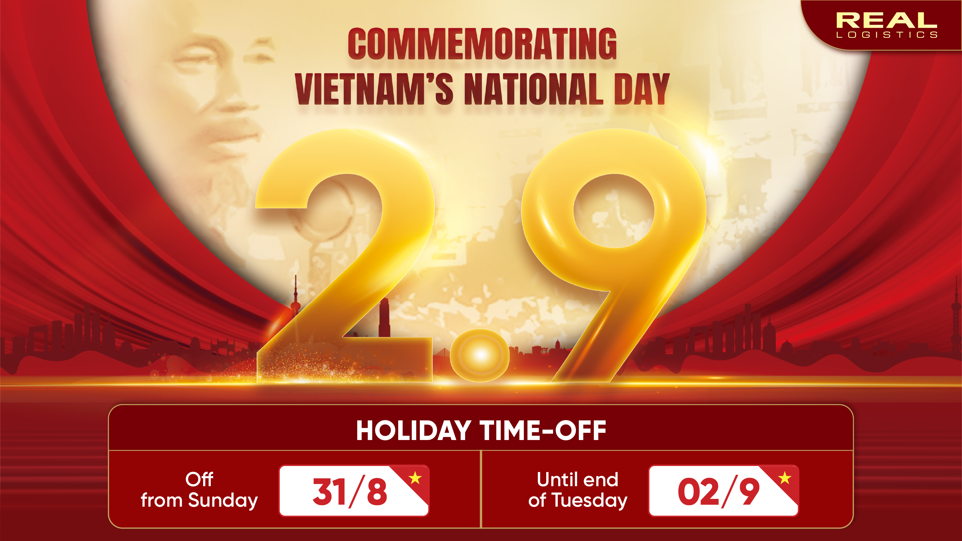 national day holiday announcement real logistics celebrates 80 years of independencewebp